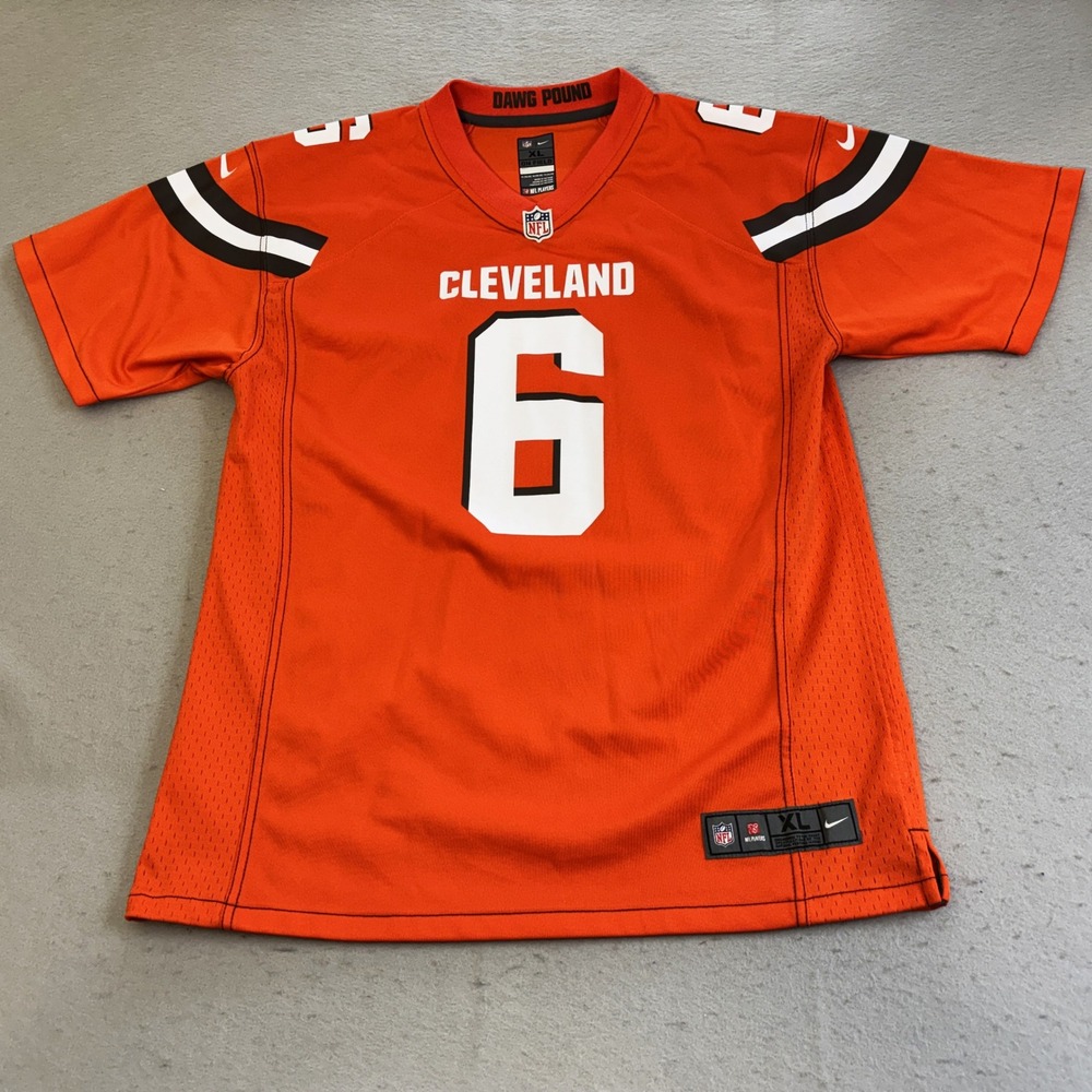 Nike Cleveland Browns Jersey Kids XL Orange Excellent Baker Mayfield 6 NFL